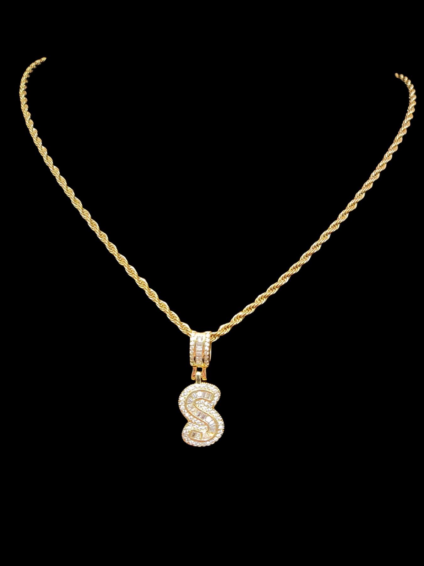 Artificial Zircon Letter Pendant Necklace, Trendy Fashion Initials Jewelry for Parties and Daily Wear, Versatile & Exquisite Jewelry for Birthday Gift, Fashionable Jewelry