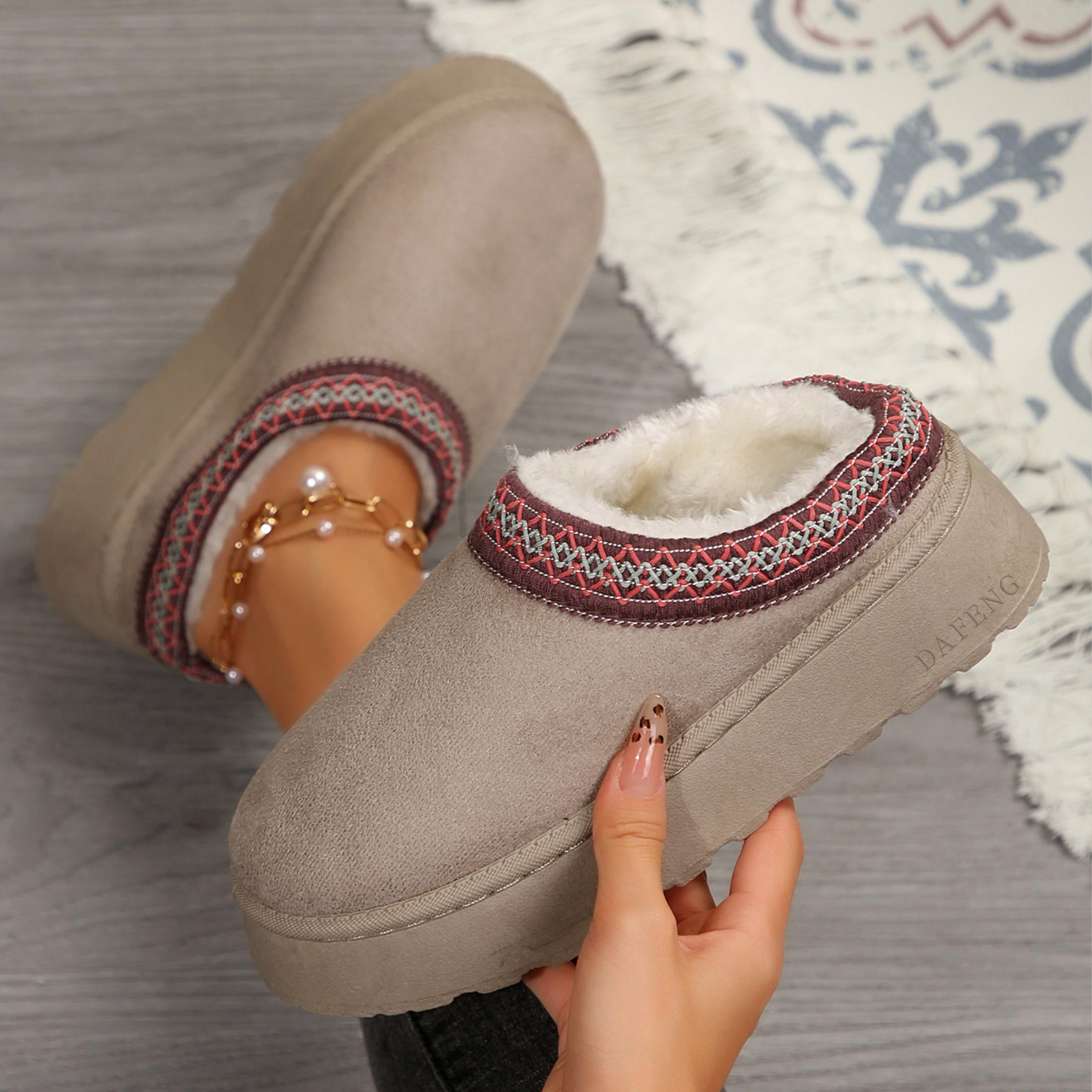 Women's Slippers Platform Mini Boots Short Ankle Boot Fleece Lined Sneakers House slippers Anti-Slip Boot For Outdoor Women's Slippers Platform Mini Boots Short Ankle Boot Fleece Lined Sneakers House slippers Anti-Slip Boot For Outdoor