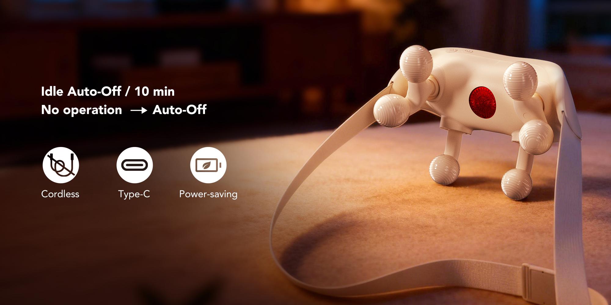 Neck Massager with Heat – Deep Tissue Shiatsu, Cordless & Portable, Pain Relief for Neck & Shoulders –Perfect Gift