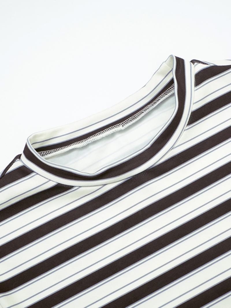 Women's Fashion Comfortable Slim Fit Striped Long Sleeve Top and Loose Pants Set, Casual Two-Piece for Daily Wear,Women's Fashion Comfortable Slim Fit Striped Long Sleeve Top and Loose Pants Set, Casual Two-Piece for Daily Wear,Airport Outfit