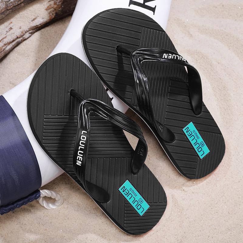 Men's Flip-Flops with Unique Texture, Comfortable Beach Sandals, Lightweight Water Shoes, Soft Non-Slip House Slippers for Summer