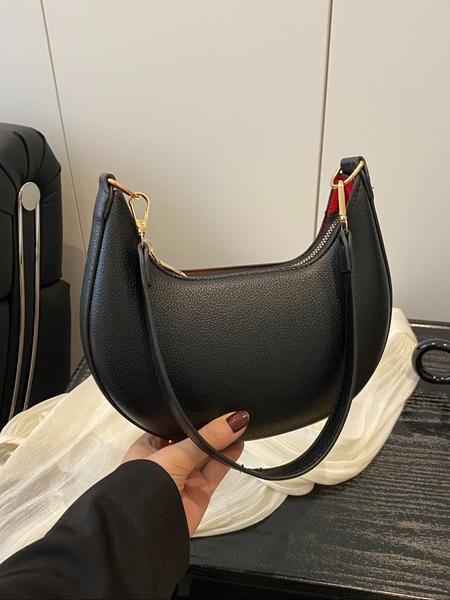 Women's Elegant, Cute Sailor Handbag with Zipper Closure, Fashionable Crescent Bag, Daily Use Crossbody Bag, Half Moon Bag