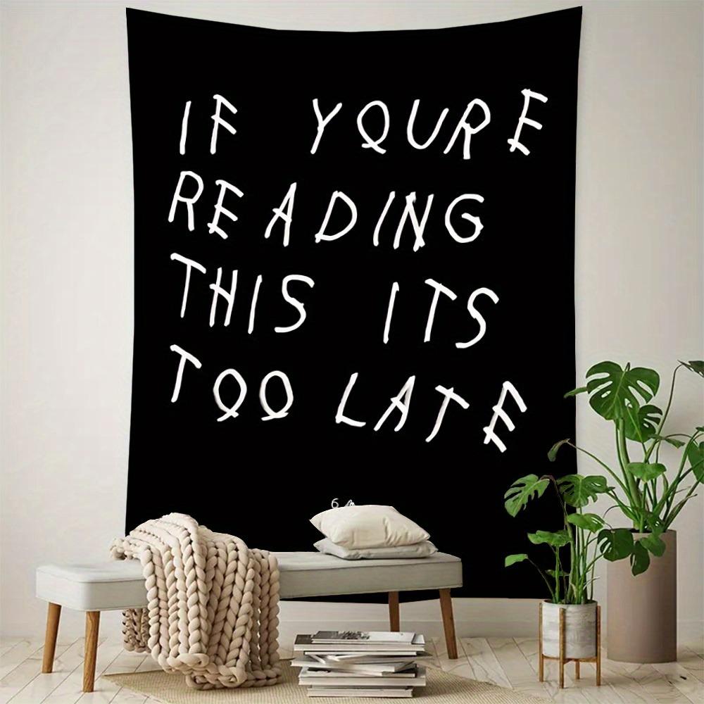 Drake Writing Quote Tapestry, 1 Count Aesthetic Wall Hanging Decor, Wall Hanging Tapestry for Home Bedroom Office Decor, Gift for Fans