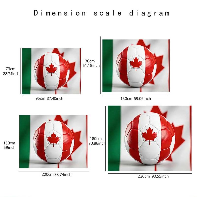 1 pc microfiber Canada Soccer Ball World Cup Tapestry Wall Hanging Decoration for Living Room Bedroom Outdoor Holiday Atmosphere Enhancement Soccer Theme Home Decor Tapestry Background Cloth Hanging Cloth Wall Cloth Decorative Cloth