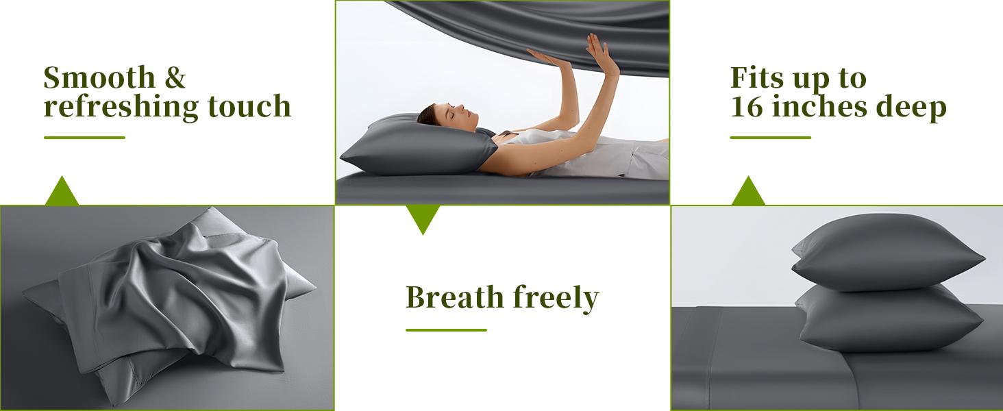 Sonoro Kate Pure Bamboo Bed Sheet Set - 4/6 Pieces Soft & Cooling, Organic Viscose Derived from Bamboo, 16 Inch Deep Pockets, Moisture Wicking