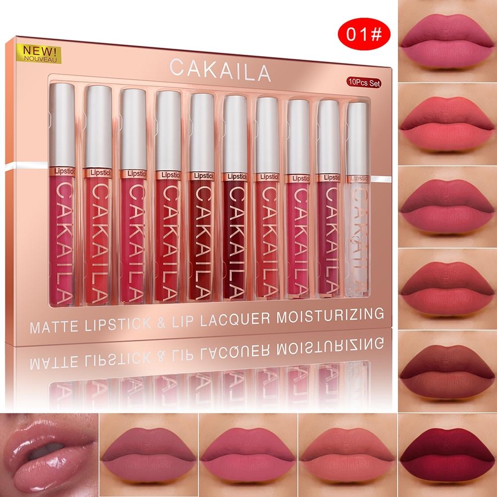 10Pcs Matte Lip Tint Set, Waterproof Transfer-Proof Lipstick, High Pigment Velvet Smooth Lip Gloss, Long Lasting Daily Lip Makeup, Gift Choice For Women