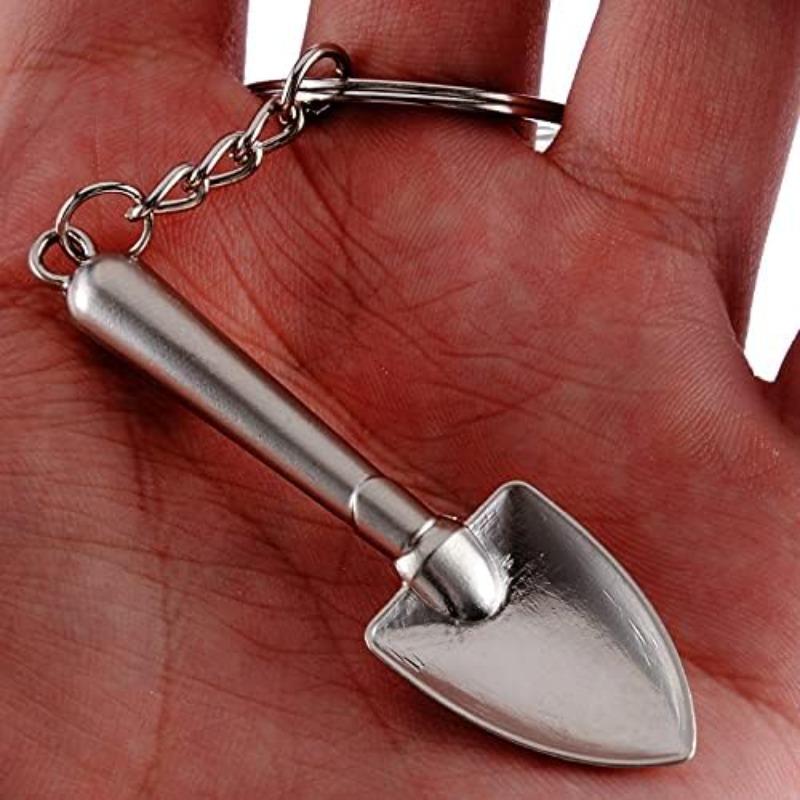 Mini Shovel Set with Keychain, Key Ring, Key Holder, Metal Tool, 3D Design, Perfect for Outdoor Use, Durable and Stylish Accessory