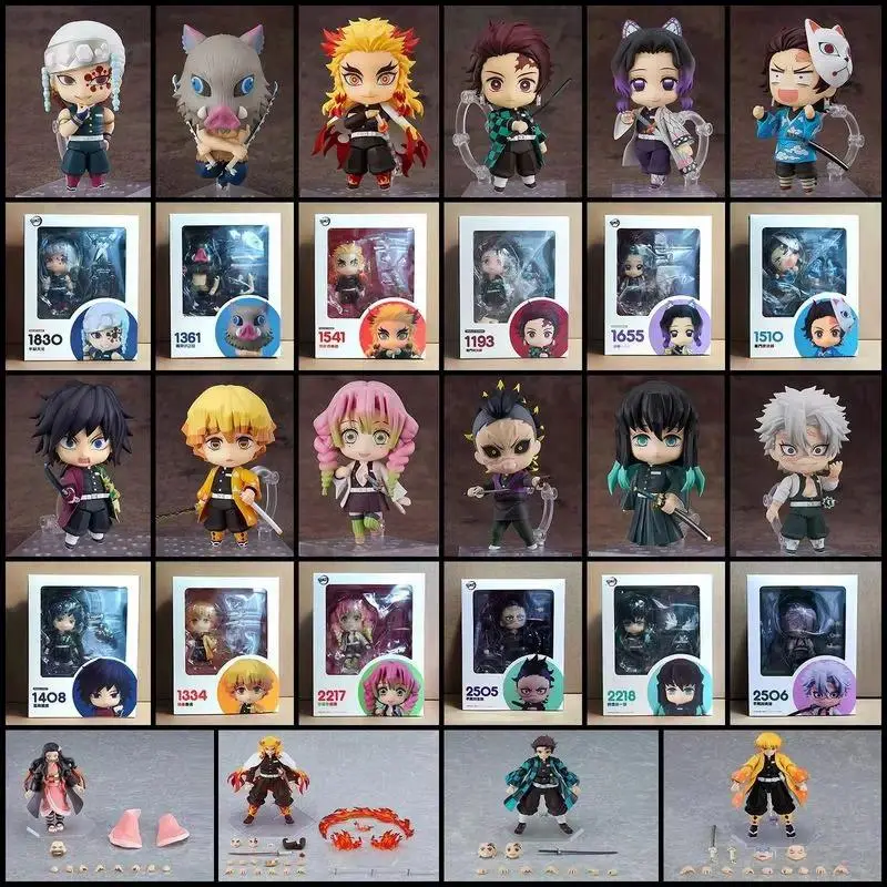 2026 Hot selling toys #1193  #1334  #1541Anime Demon Slayer Series Tanjirou  Nezuko  Zenitsu Inosuke  Kyoujurou Kochou Shinobu Figures Doll Set Gift Internet-famous toy