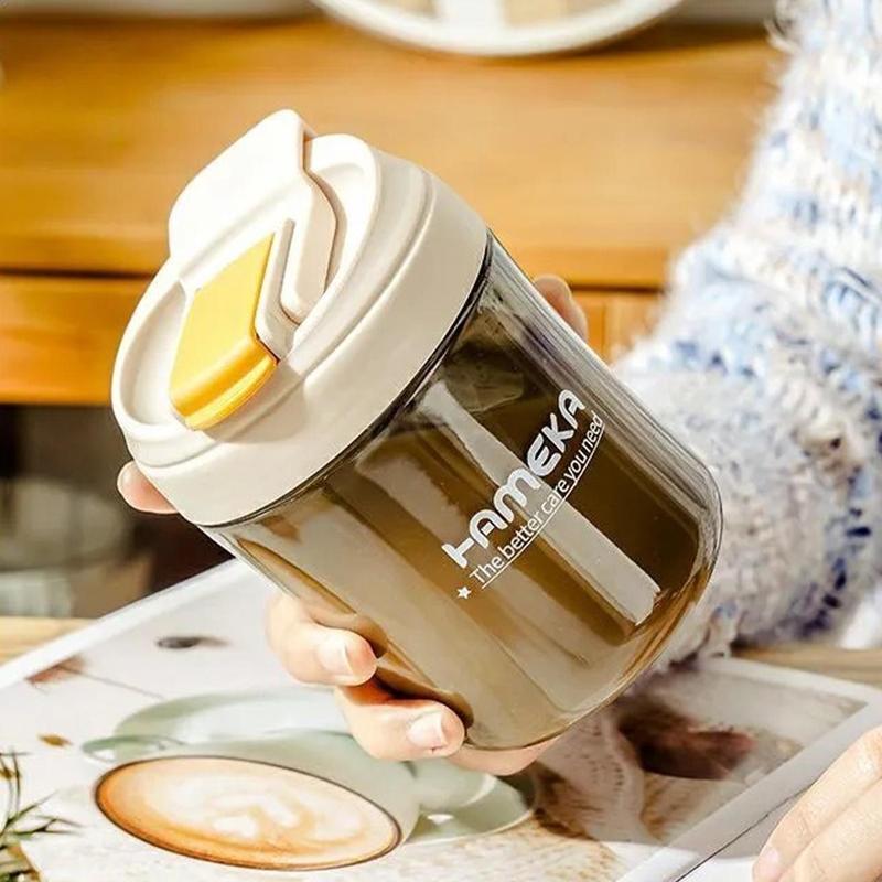 Water Bottle with Straw, 1 Count 550ml Portable Leak Proof Drinkware for Home & Office, Durable Cute Water Bottle for Music Festival, Reusable Water Bottles