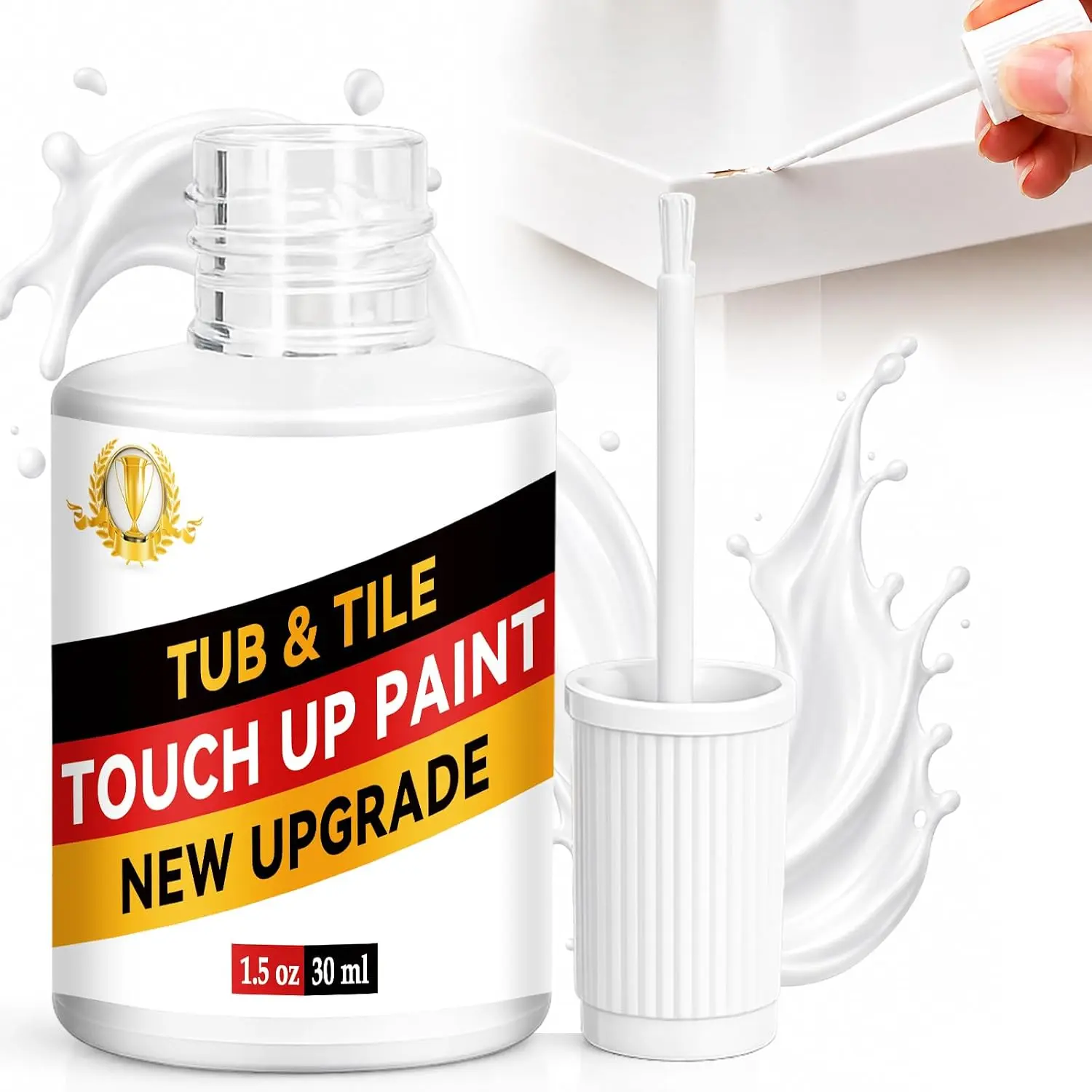 White Tub and Tile  Up , 1.5 Fl Oz Semi Gloss Porcelain Repair Kit for Bathtub, Sink and Tile, Covers , Chips, Cracks, Countertop  Spots   and Ceramic Surfaces