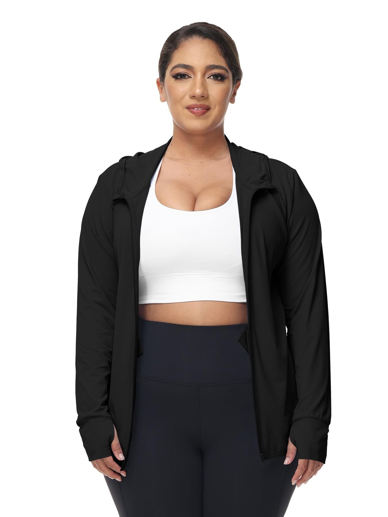 Summer Women's Upf50+ Ice Silk Sun Protection Jacket, Loose Fit Hooded Breathable UV Blocking, Running Yoga Outdoor Cycling Sport Coat, Workout Yoga Jacket, Sports Outerwear