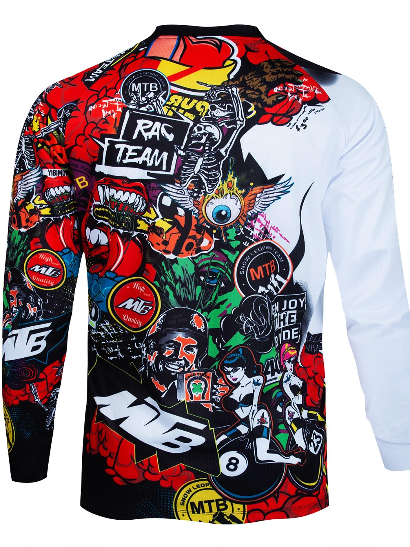 MTB New Long Sleeve Sports Shirt Downhill Jersey Enduro Motocross Shirt Polera Mtb Jersey Mountain Bike DH Quick Drying T-Shirt Training Shirt Sports Top