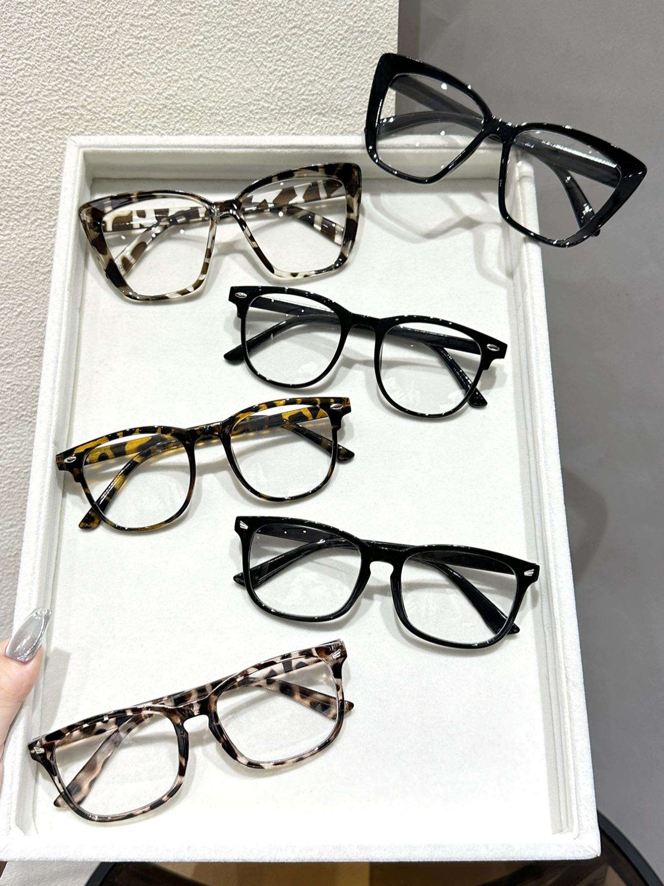 Unisex Fashionable Plain Color & Leopard Pattern Eyeglasses, Trendy Casual Eyeglasses for Everyday Use, Fashion Accessories for Outdoor Activities, Fashionable Frames Glasses