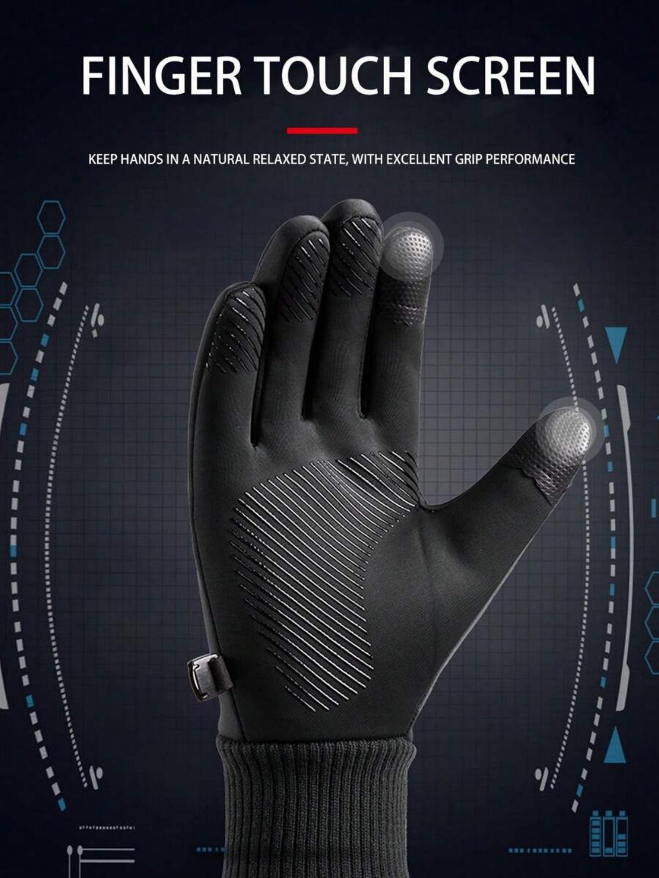 New Waterproof Touchscreen Gloves, Outdoor Sports, Skiing, Motorcycle Riding, Cycling, Fleece Lined, Christmas Gift, All Seasons