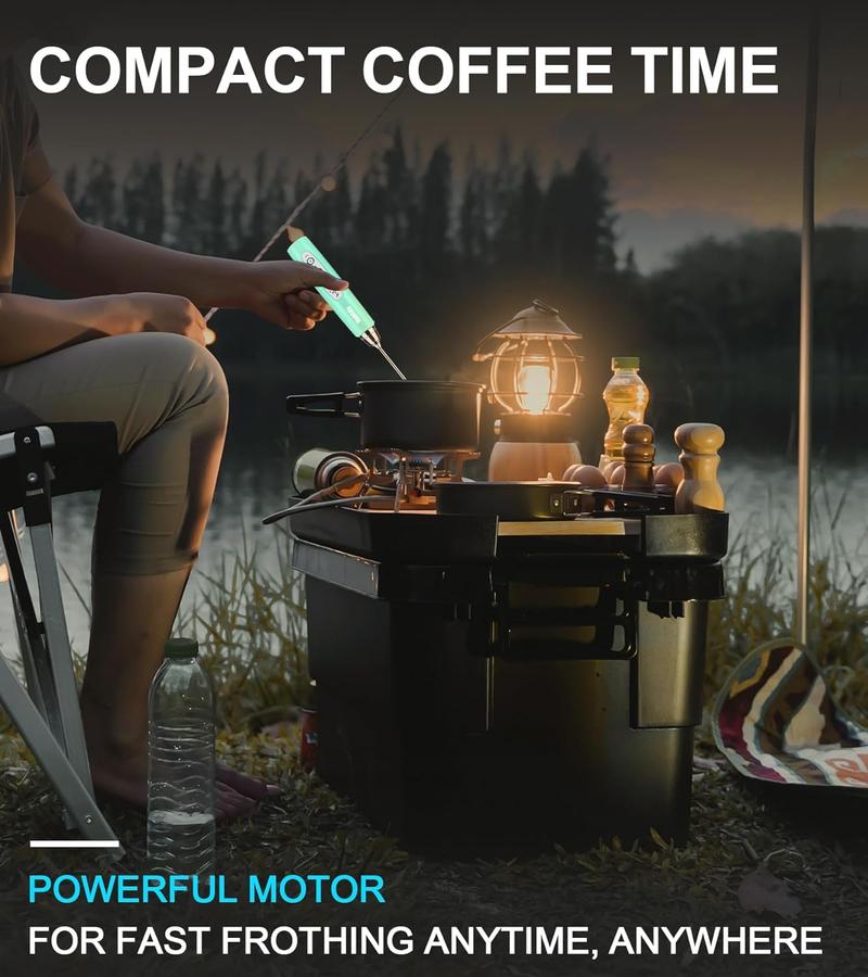 Handheld Milk Frother for Coffee, Rechargeable Electric Whisk with 3 Heads 3 Speeds Drink Mixer Foam Maker For Latte, Cappuccino, Hot Chocolate, Egg，Black Friday Online Event, Christmas Gifts