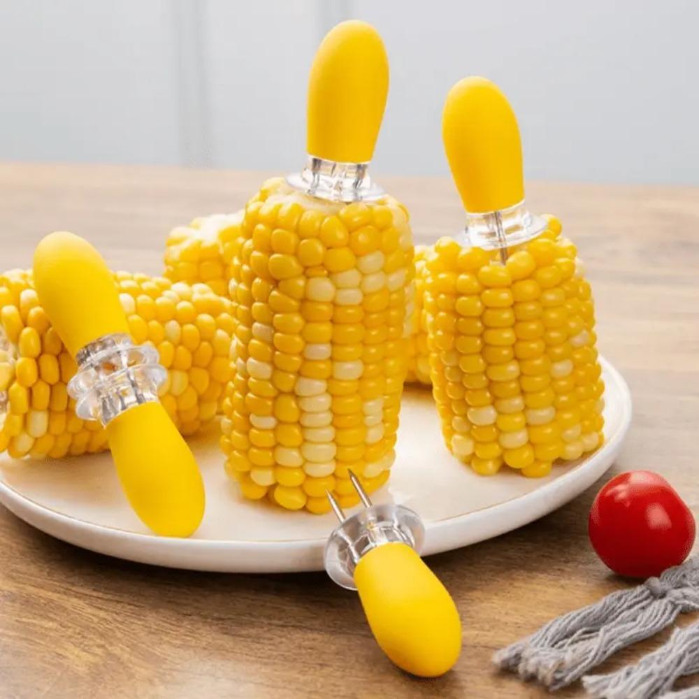 2026 New 2Pcs BBQ Corn Holders, Stainless Steel Corn Cob Pin Skewers, Portable Food Holders For Outdoor Camping Family Barbecue Party Cooking Supplies #summervibes