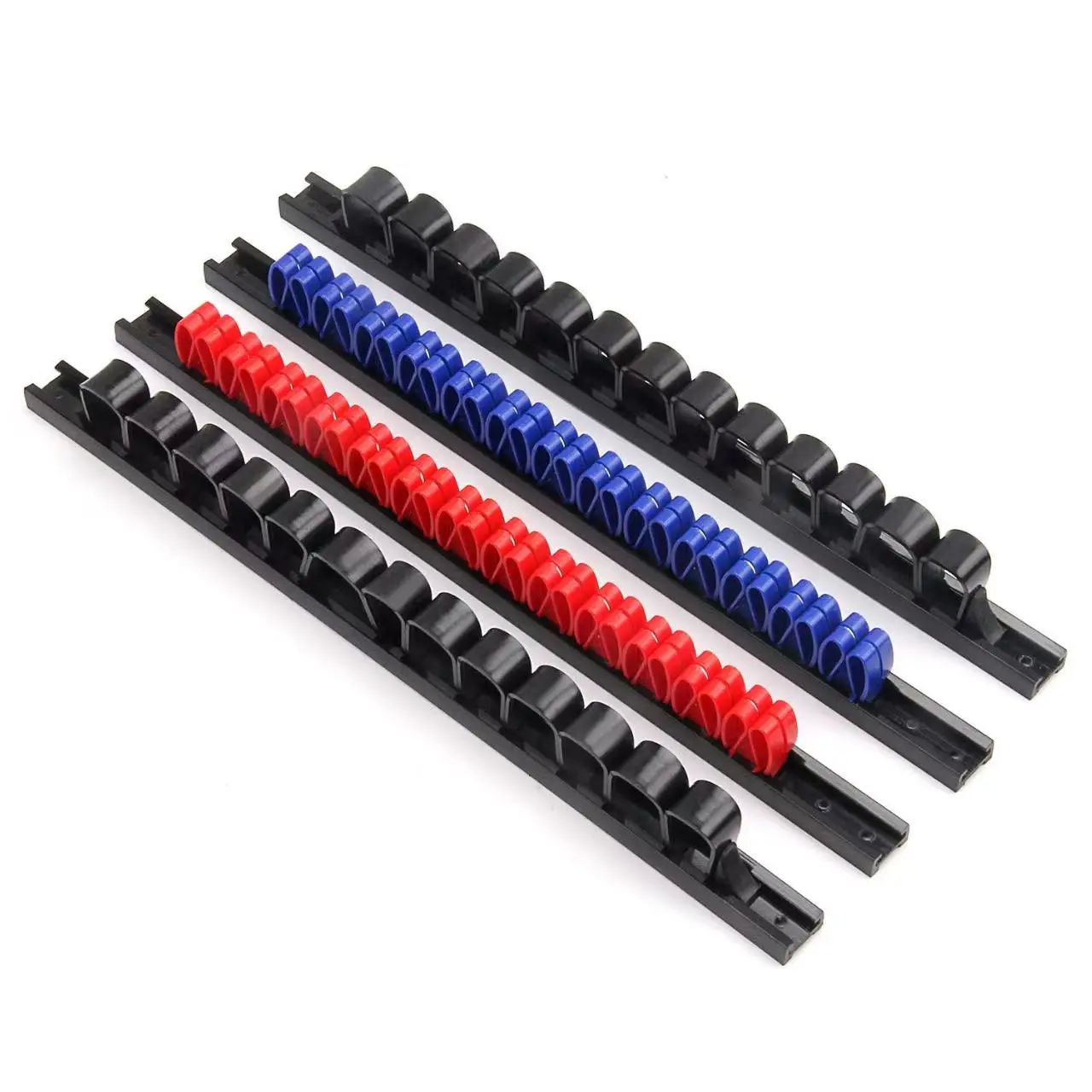 4-Piece Screwdriver Rack, Wall-Mounted Tool Organizer, Garage Tool Organiser, 13 Elastic Clips, Holds Screwdrivers, Wrenches, Garage Workshop Storage, Easy Access