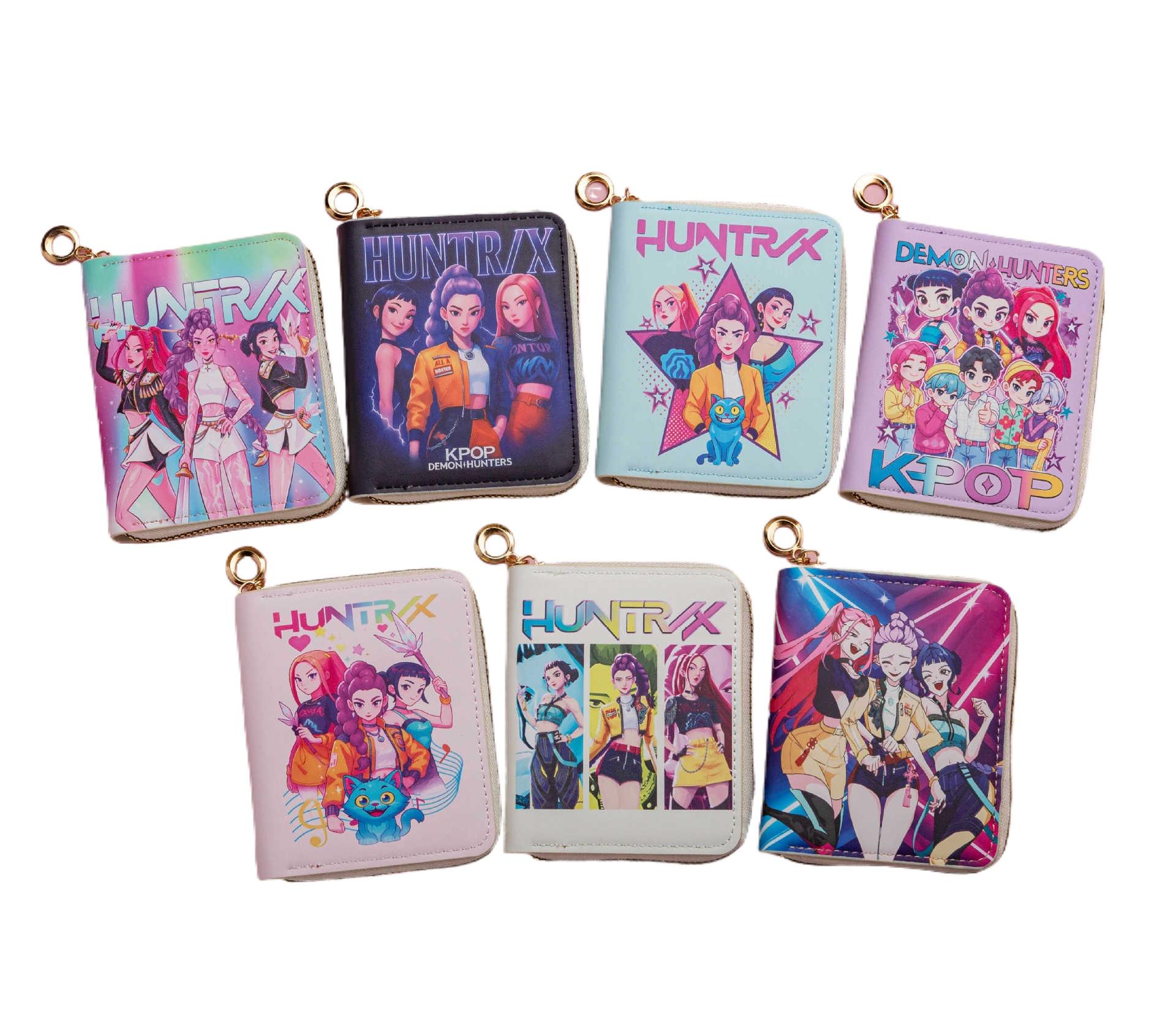 Cute and Whimsical Cross-Border Customised Short Women’s Cartoon Wallet: Demon Hunter Girls’ Cute Student Coin Purse and Children’s Handbag