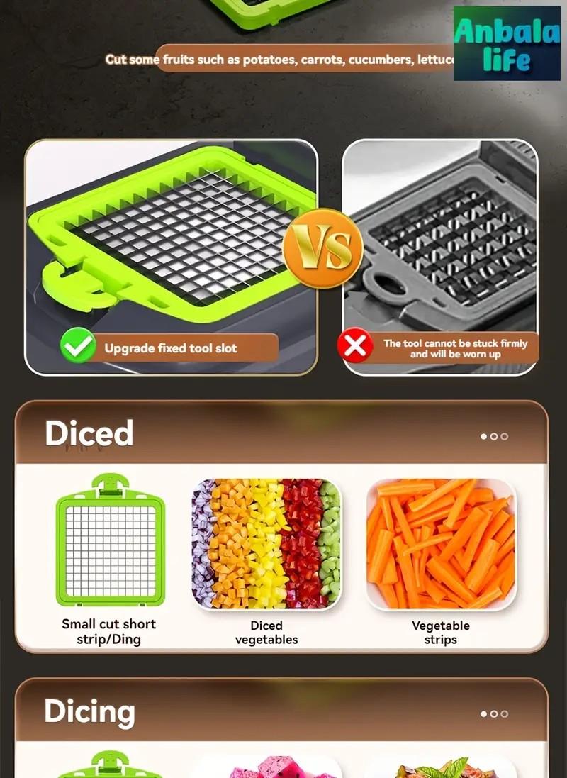 Multifunctional Vegetable Chopper, Garlic Chopper, Onion Potato Grater,Vegetable Cutting Machine,Kitchen Accessories Utensils