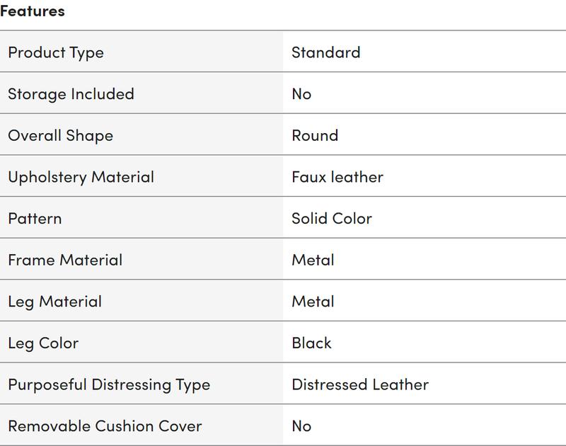 BaliaaFurniture BALLIAA Modern Round Coffee Table, Farmhouse Ottoman Coffee Tables for Living Room, Large Vintage Leather Coffee Tables with Leather Upholstered Padded Seat [Round, Yellow, 30'']