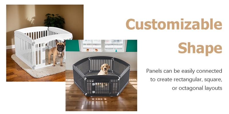 RIMIKING Pet Playpen with Secure Gate,,Modular Layout,Secure, Easy-to-Use Gate,Stable Non-Slip Base,Weather-Resistant Design,Durable Construction