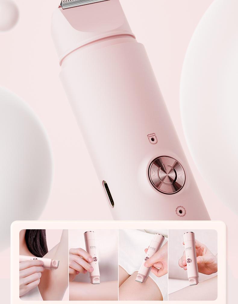 New double-head facial shaving and hair removal device for women. Suitable for face, lips and chin. USB rechargeable double-head wireless electric razor.