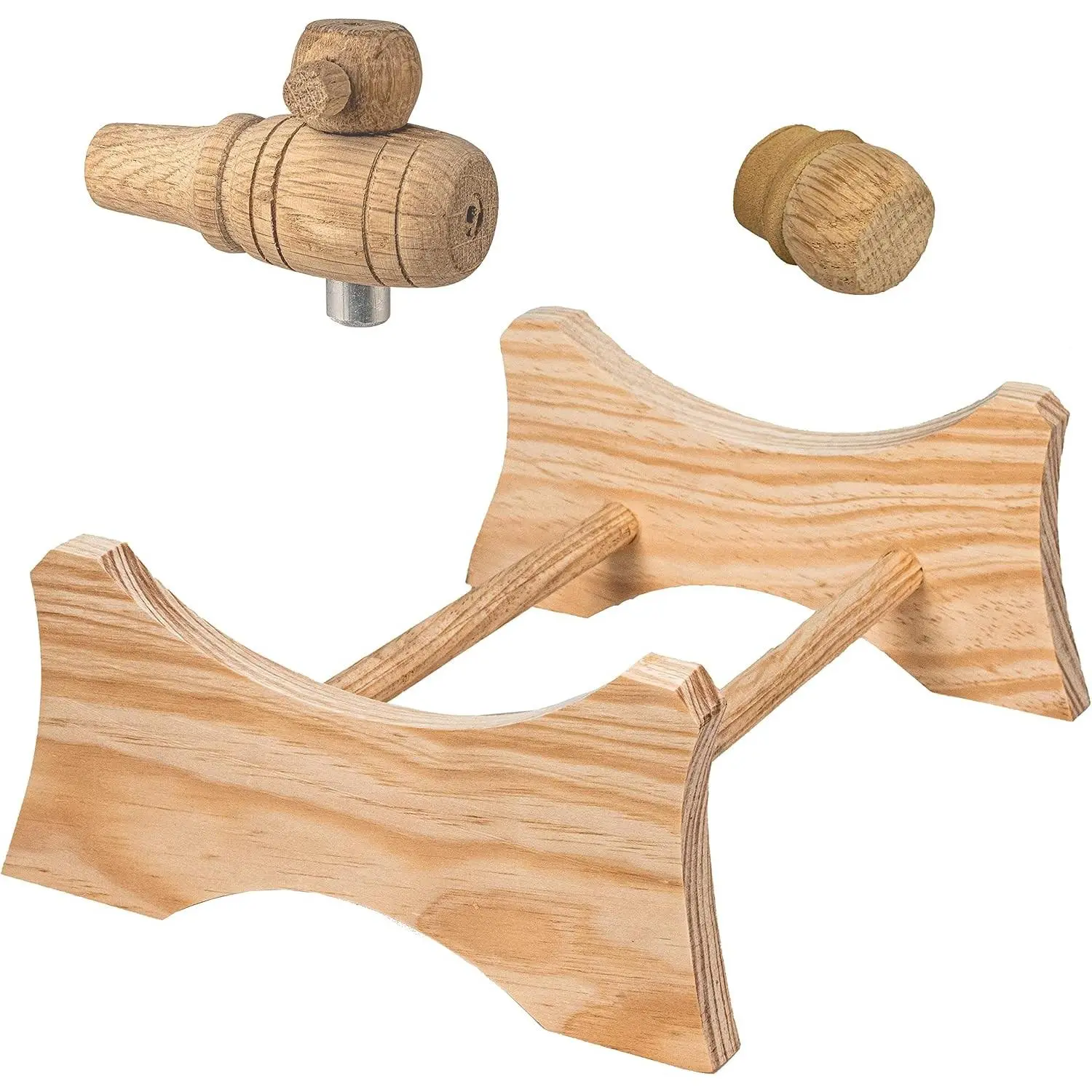 Wooden Stand, 3/4" Bung and Spigot for 2.5 Gallon Oak Aging Barrel (10 Liter) - Barrel Holder, Accessories for Bourbon, Whiskey & Wine Barrels, Cocktail Aging