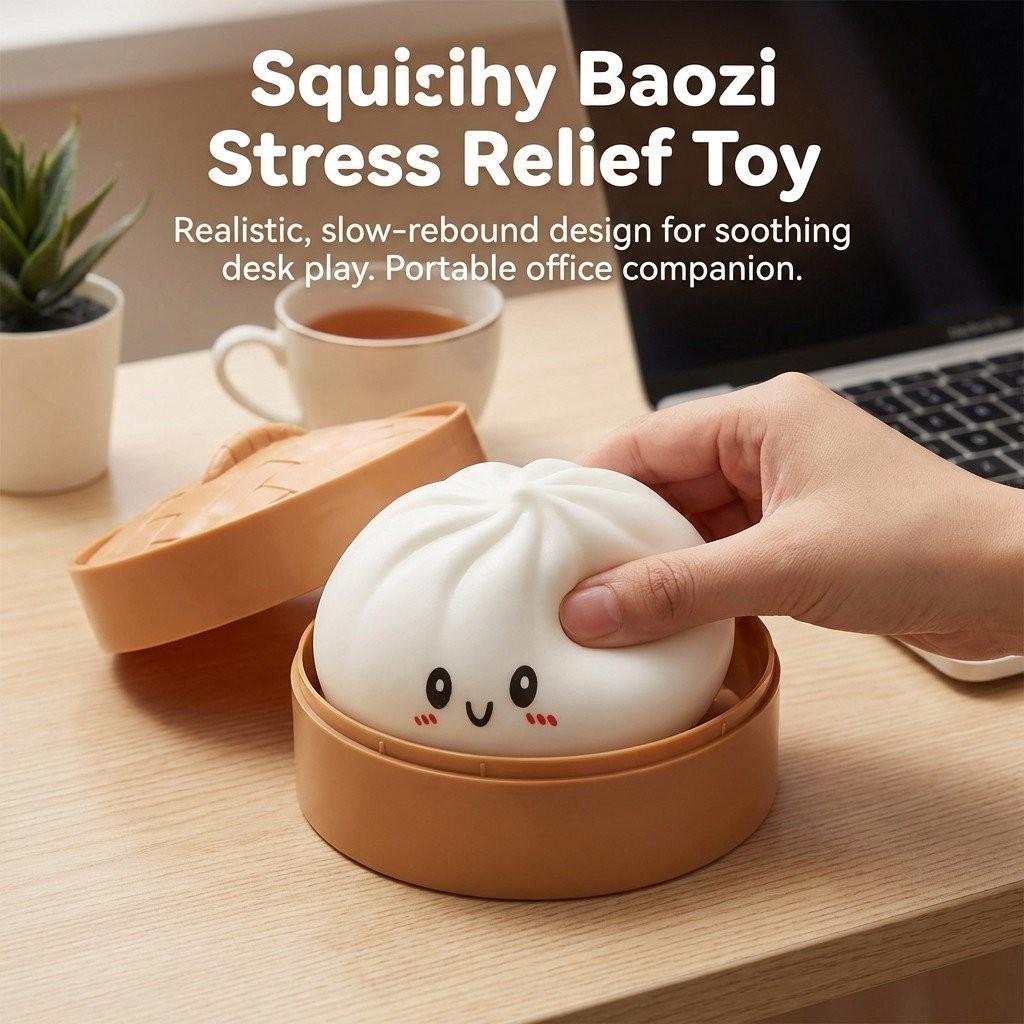 Expressive Big Dumpling Squishy - Blind Box, Mysecret Bun Fidget Toy, Soft TPR Material, Stress Relief, Unboxing Surprise, Random Style per Pack, suitable for children to exchange gifts,National Children's Day Gifts