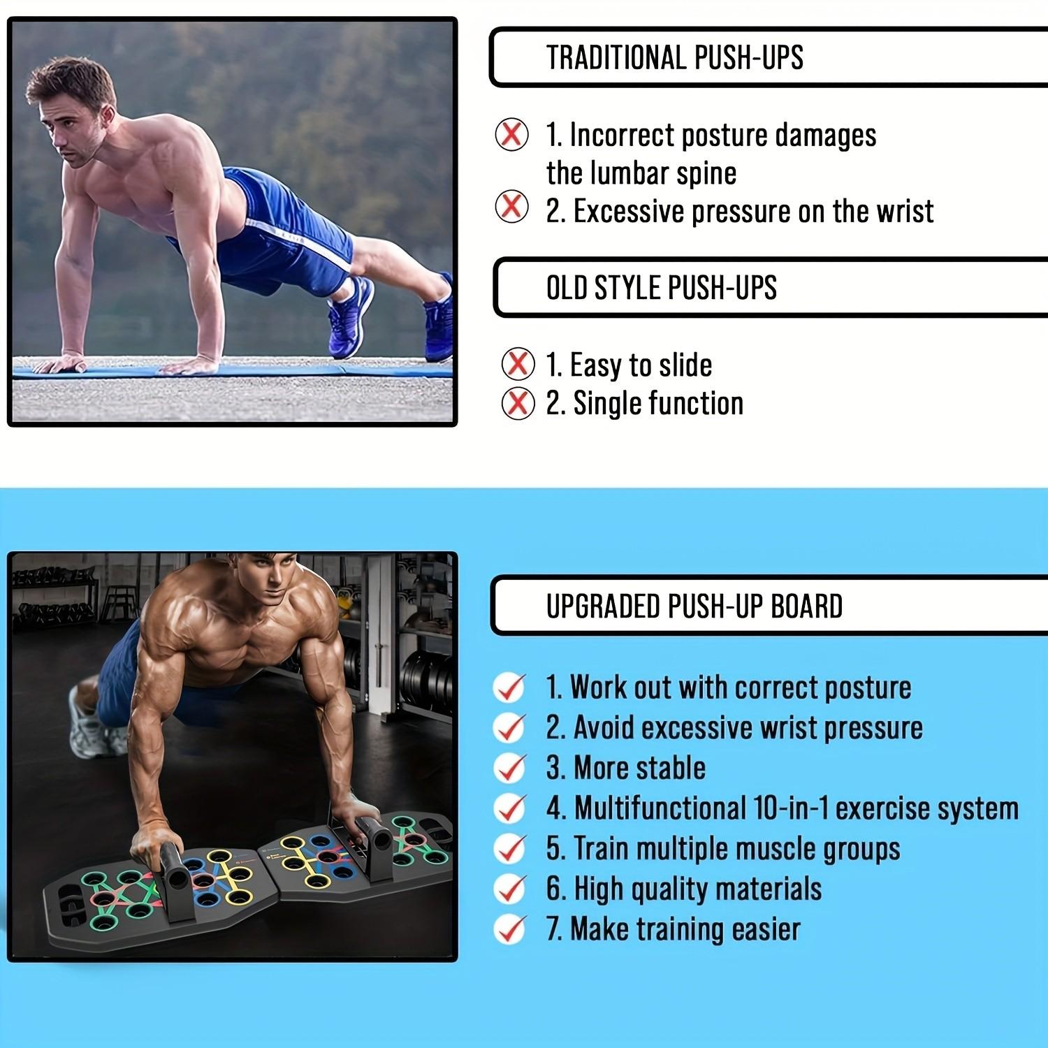 Multifunctional Push-Up Board + Resistance Bands Set, Home Gym Exercise Equipment, Chest Muscle Trainer, Strength Training Device, Functional Fitness Equipment, Strength Workout Equipment, Home Gym Gear, Work Out Equipment For Home Gym