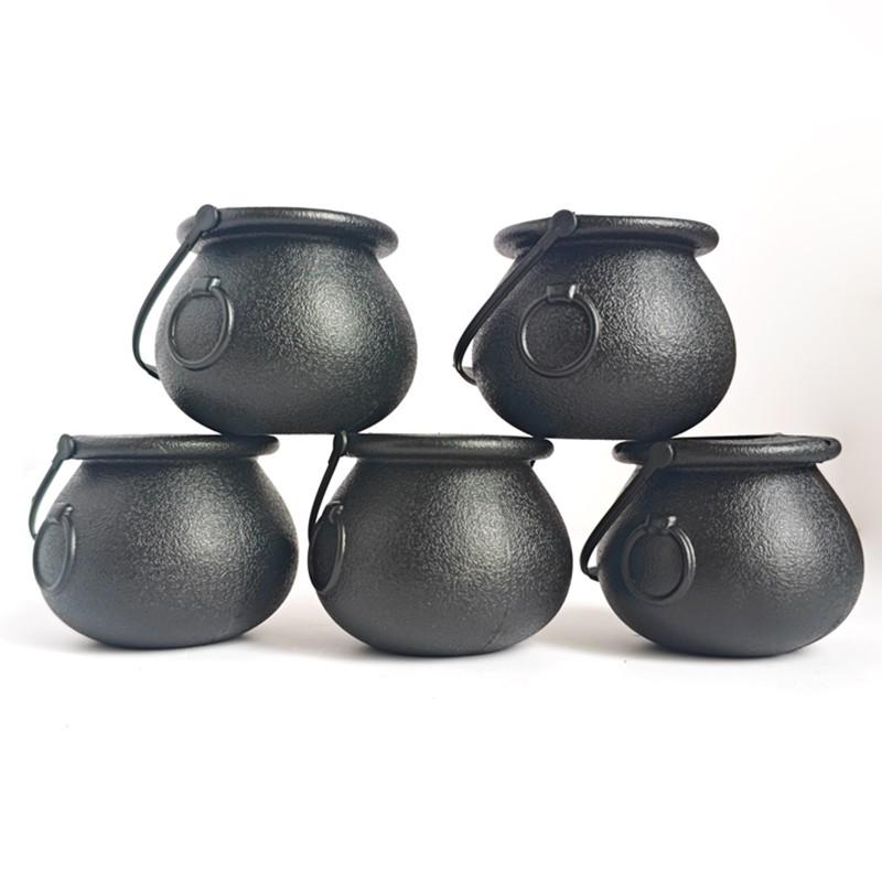 5pcs Witch Bucket Party Decorations, Wizard Witch Theme Party Favors, Plastic Witch Handheld Mini Buckets, Halloween Holiday Party Props