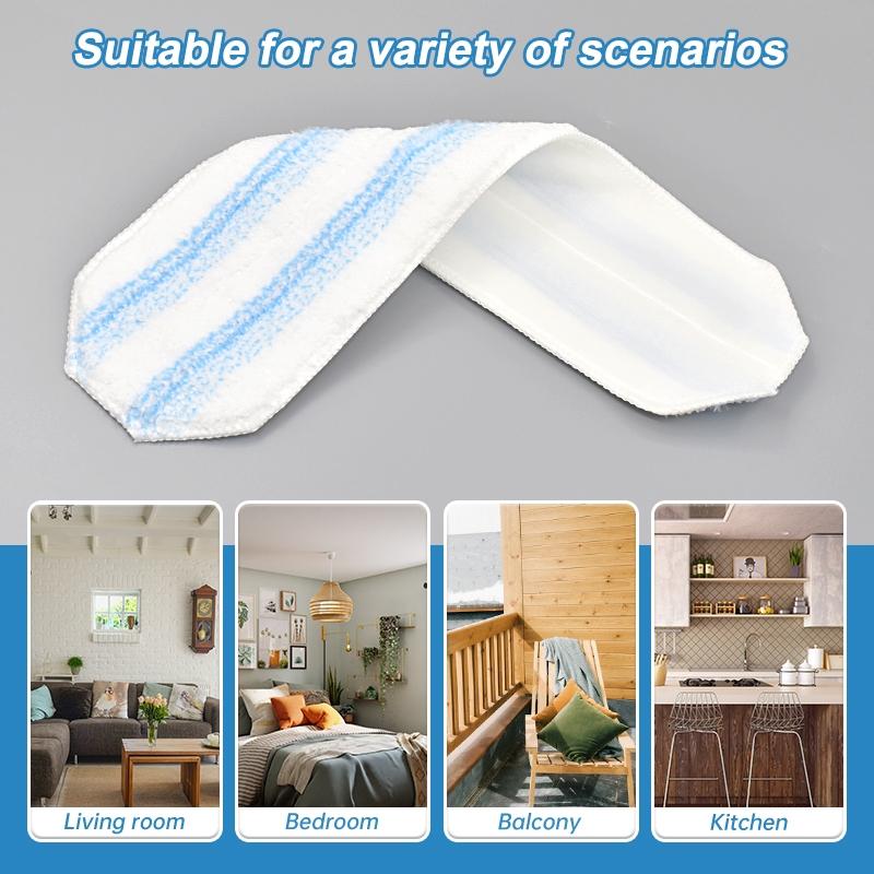 2/4 Pcs Vileda Flat Mop Replacement Pad, Fits Vileda H2pro Mop Head, High-Efficiency Cleaning, Reusable Washable, Kitchen Bathroom Accessories
