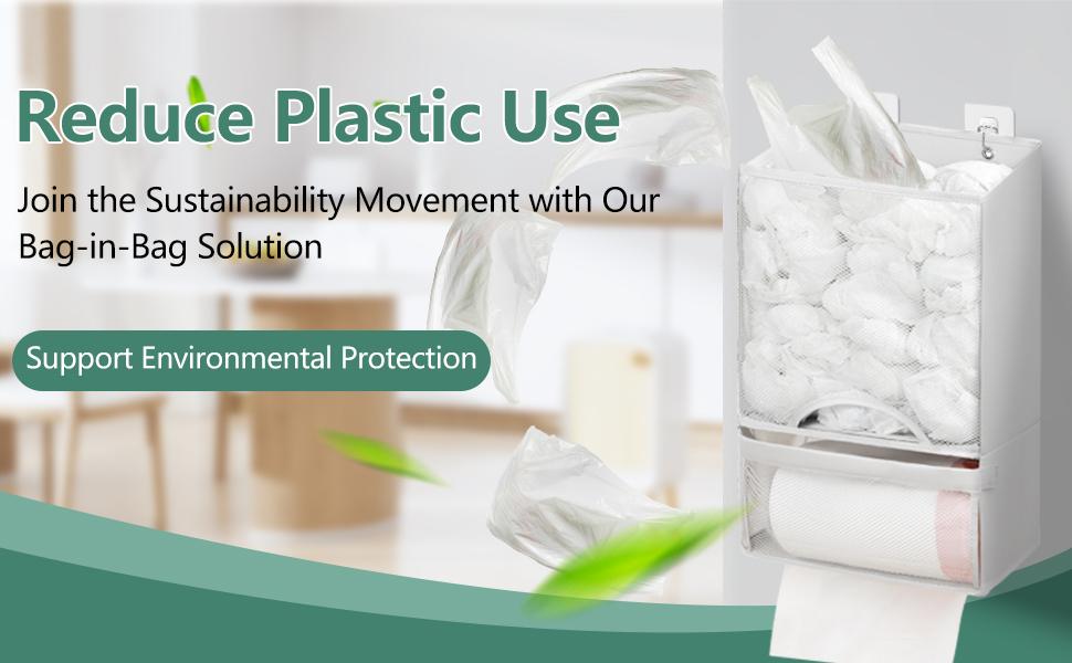 2 in 1 plastic bag holder organizer