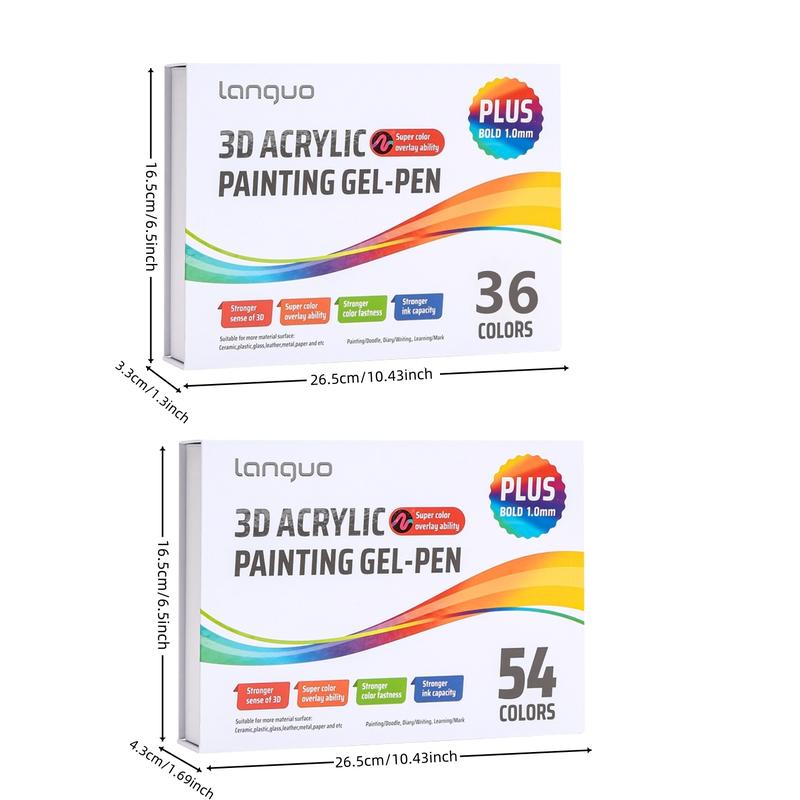 3D Acrylic Gel Pen Set, 1 Box Quick-drying 1.0mm Acrylic Gel Pen, Graffiti Painting Set, Can Take Notes, Mark, Greeting Cards, Fill in Colors, Outline, Acrylic Markers