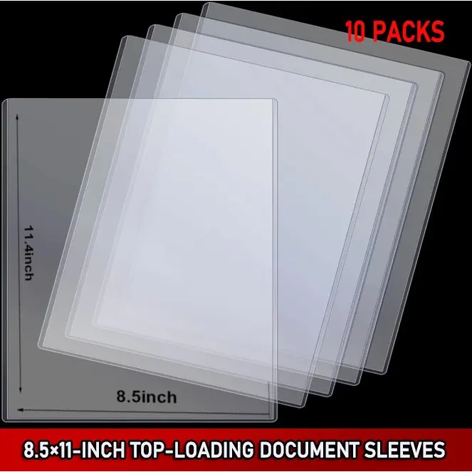 Pcs 10 8.5 x Clear 11 Rigid Sheet Protectors Plastic Document Page Holders