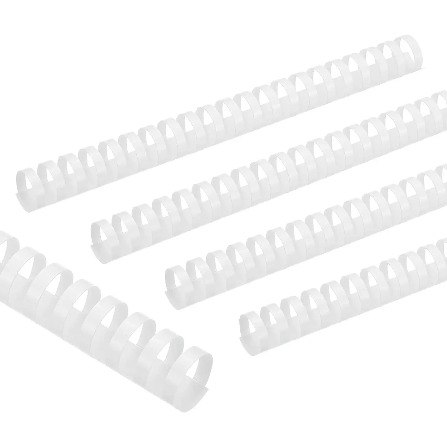 25mm (1") Plastic Binding Combs, 10 Pcs 21 Rings Comb Binding Spines 225 Sheet Capacity Letter Size for Binding Paper Sheets Notebook Calendar Picture Album, White