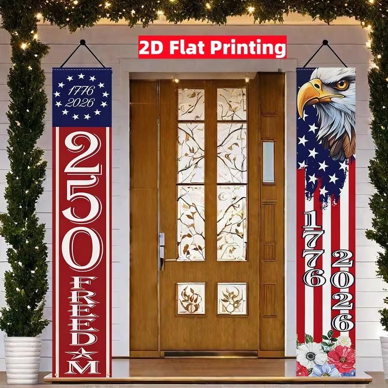 Celebrate Us Bicentennial 250th Anniversary Decorative Banner, Perfect for Patriotic Parties & Home Decor, Indoor/outdoor Use, Size 12x70.8 Inches