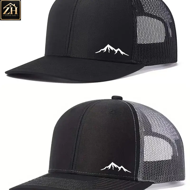 ZVHE 2Pack Unisex Mountain Print Fashion Cap| Breathable Adjustable Snapback Outdoor Activities Baseball Cap Adjustable Adjustable Streetwear Hat Fashionable Hats Streetwear Headwear