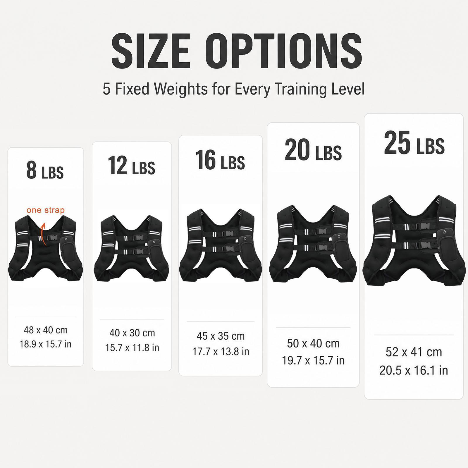 【DealsForYouDays】Adjustable Weighted Rucking Vest for Men & Women, 8lbs-25lbs Weight Range, with Detachable Phone Pouch for Walking, Training