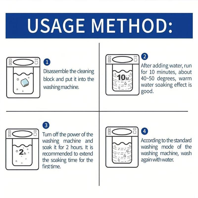 Washing Machine Cleaner, Powerful Cleaning Tablets, 12/24pcs Deep Cleaning Tablets for Front & Top Load Washers, Household Essential, Degreaser Foam, Summer Use