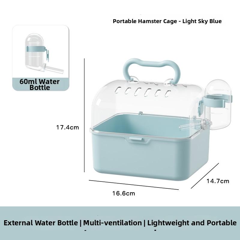 Transparent Acrylic Hamster Cage, Large Portable Travel Handheld Pet Carrier, Ideal for Golden Syrian and Flower Dormice, Easy to Carry, Healing Companionship