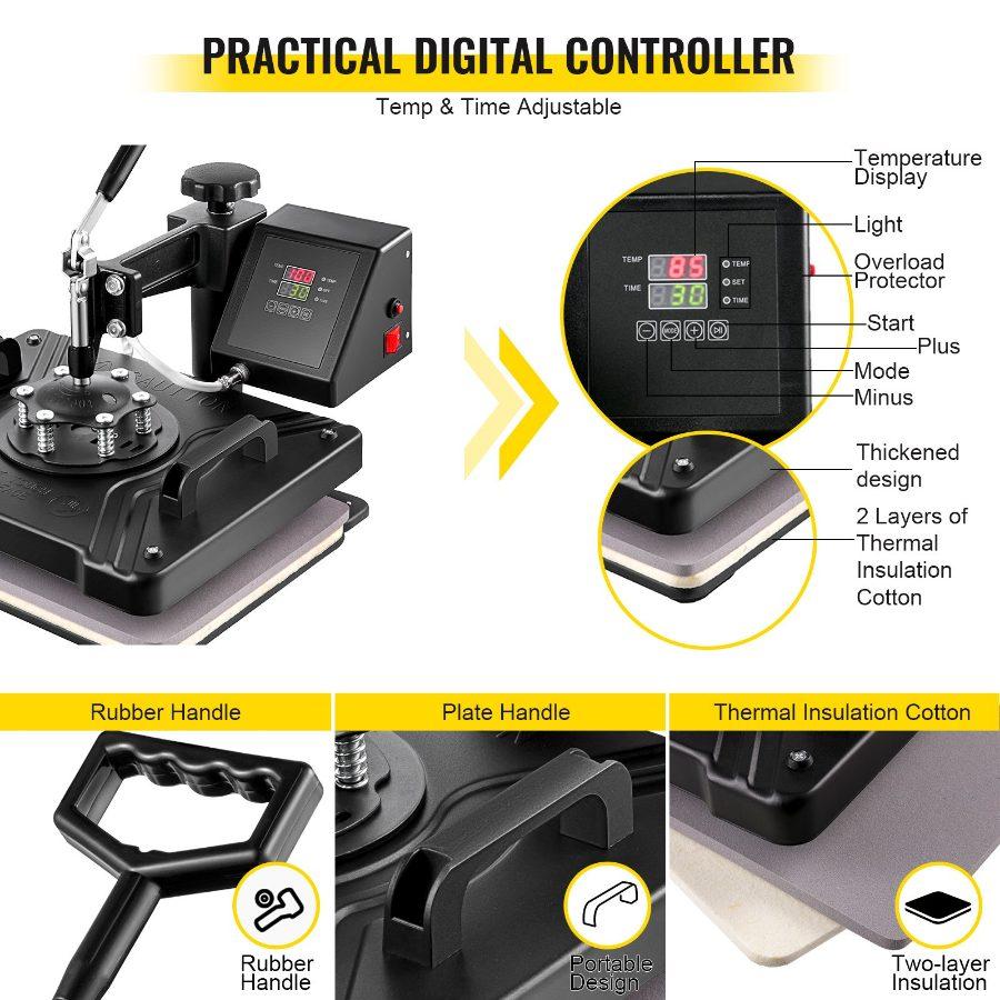 VEVOR 8 In 1 Heat Press Sublimation Machine 28 Vinyl Cutter Cutting Plotter