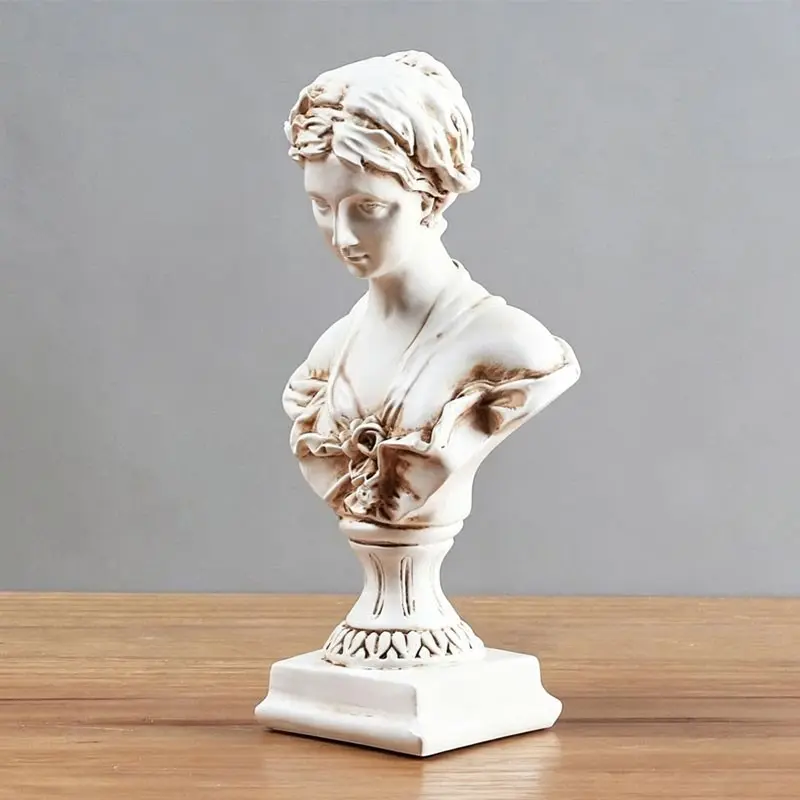 A retro resin sculpture, Room decor statue, with an artistic style, Venus-shaped handicraft for display, suitable for living room bookshelf, bedroom or office desk