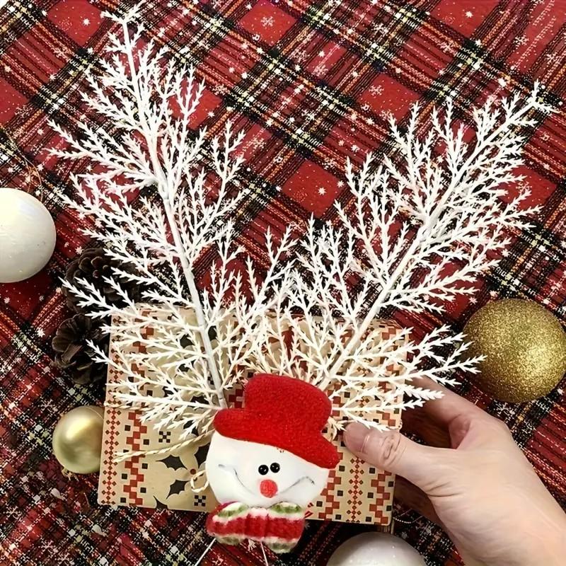 12pcs Christmas Decorative Flowers, Artificial Pine Branches, Festive Greenery Bouquets, DIY Garland Supplies, Seasonal Holiday Ornaments