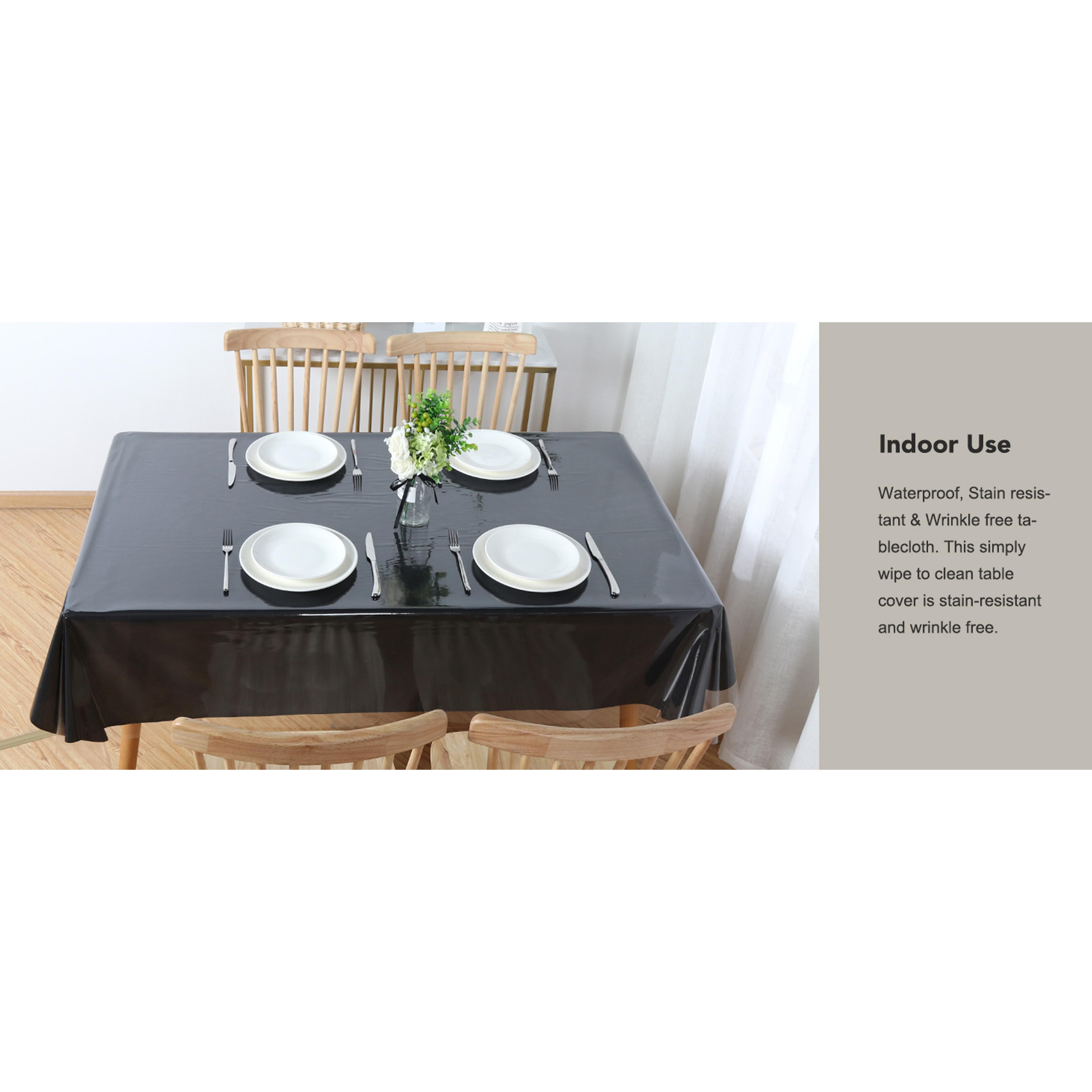 Clear Plastic 100% Waterproof Tablecloth - 54 x 78 Inch - Vinyl PVC Rectangle Table Cloth Protector Oil Spill Proof Wipe Clean Table Cover for Dining Tables, Parties & Camping, Crystal Clear Clear Plastic 100% Waterproof Tablecloth - 54 x 78 Inch - Vinyl PVC Rectangle Table Cloth Protector Oil Spill Proof Wipe Clean Table Cover for Dining Tables, Parties & Camping, Crystal Clear