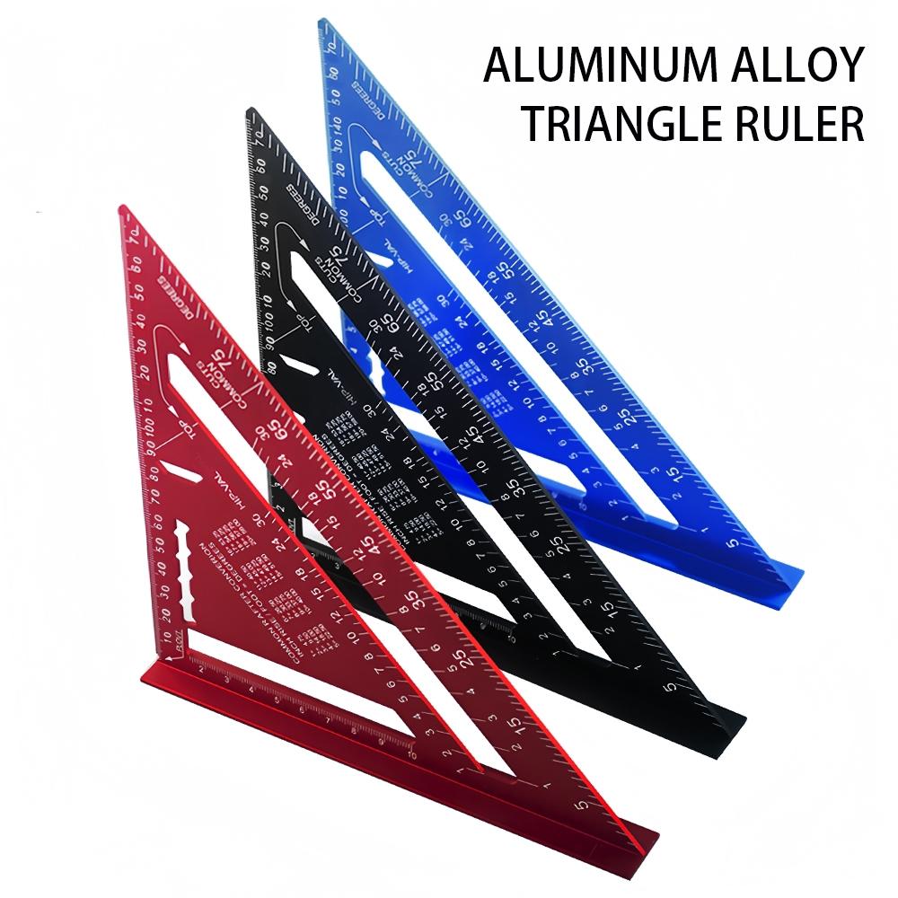 7 Inch Metric Triangular Ruler High Precision with 90° & 45° Angles Linear Measurement for Woodworking, Metalwork, Roofing, Drawing
