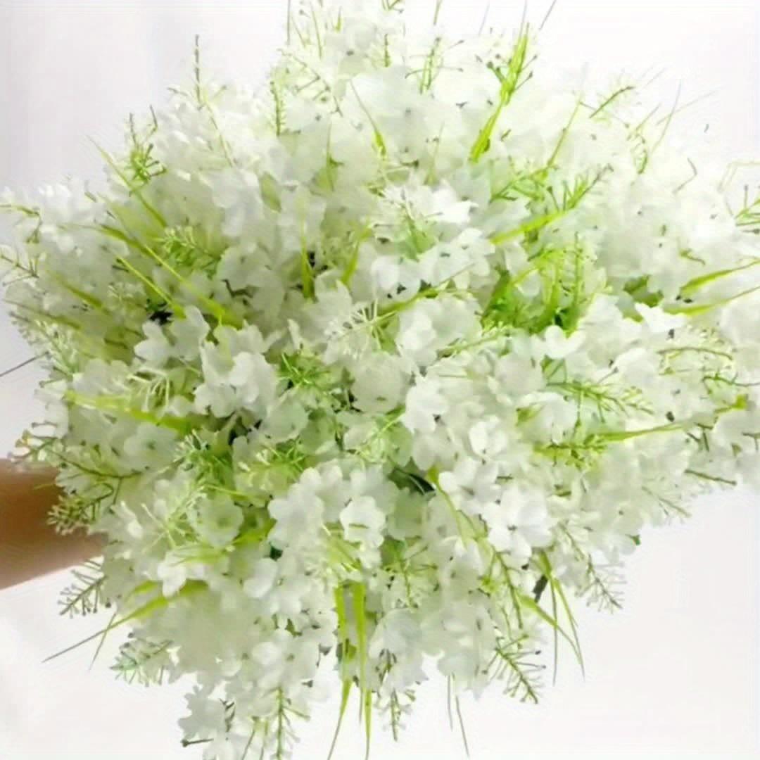 A Bouquet of 30 Artificial Flowers in White And Purple Hyacinths, Fade-Resistant And Low-Maintenance for Outdoor Use, Suitable for Indoor And Outdoor Weddings, Gardens, Offices, And Parties | Spring And Summer Decorative Floral Arrangements