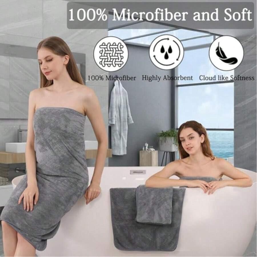 Women's Bath Towel Set - Adjustable Microfiber Super Absorbent, Bath Towel And Bathroom Shower Head Cover, Quick Drying Hair And Body, Suitable For Gym, Spa, Sauna And After Shower Body Covering, Pink Gray Back To School Women's Bath Towel Set - Adjustable Microfiber Super Absorbent, Bath Towel And Bathroom Shower Head Cover, Quick Drying Hair And Body, Suitable For Gym, Spa, Sauna And After Shower Body Covering, Pink Gray Back To School