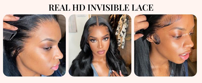 Tuneful 13x6 Body Wave Lace Front Wigs Human Hair Pre Plucked 180% Density HD Transparent Lace Frontal Wig Human Hair For Women Straight Hair Wigs With Baby Hair