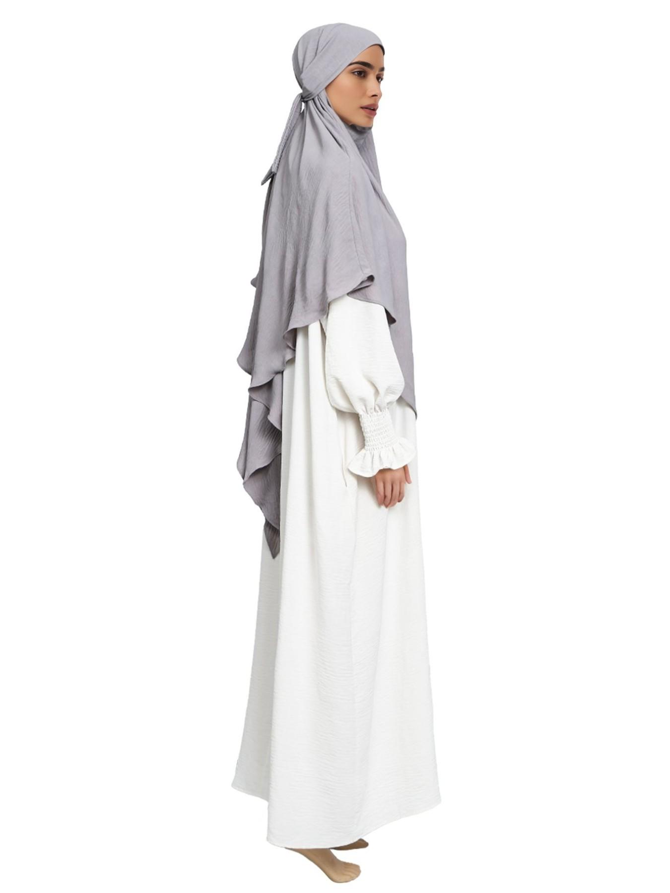 Women's Breathable Hijab Scarf, Soft Comfortable Muslim Prayer Khimar, Daily Wear Fashion Accessory, Stylish Plain Design