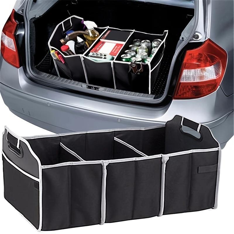 Car trunk cargo storage bag, foldable black car and trunk storage box